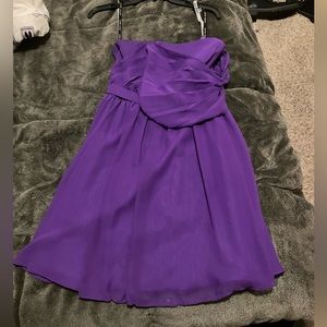 purple strapless dress